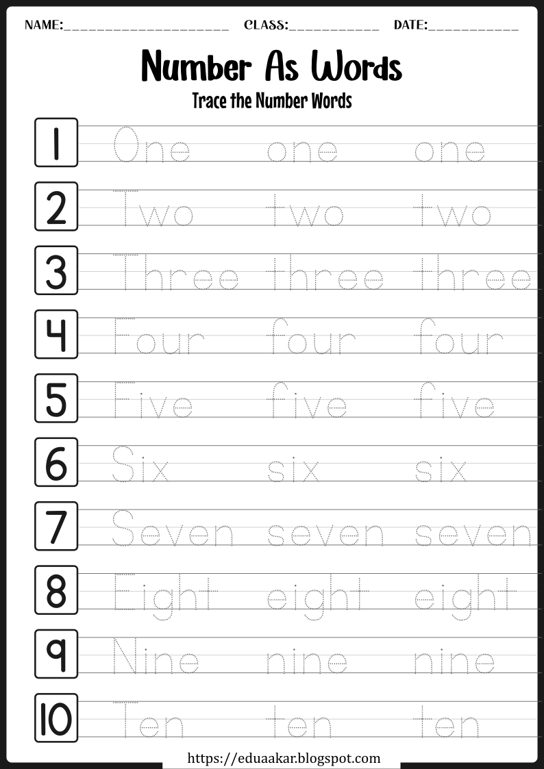 Kindergarten Numbers and Counting Worksheets