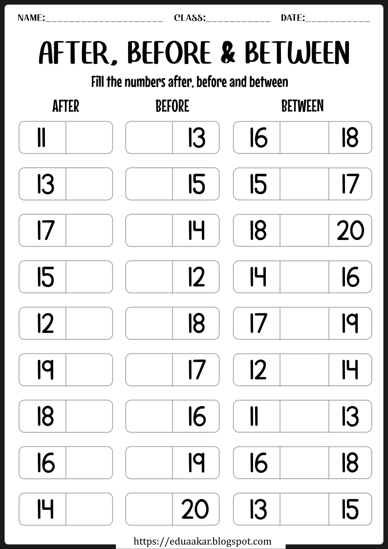 Kindergarten Numbers and Counting Worksheets