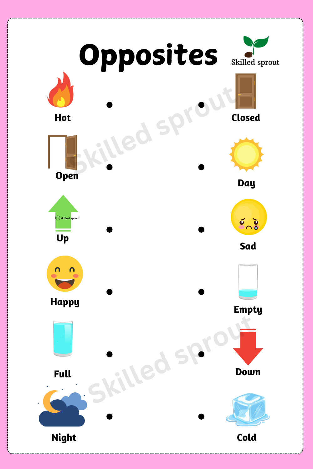 opposites for kids match opposite words