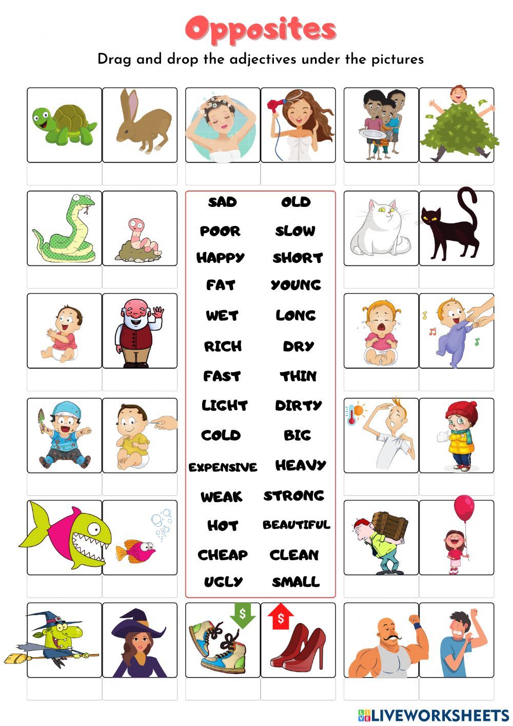 Opposites online exercise for Pre-intermediate