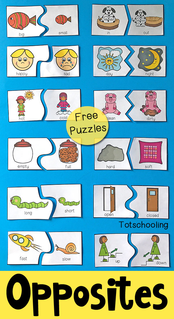 Opposites Puzzles for Preschool