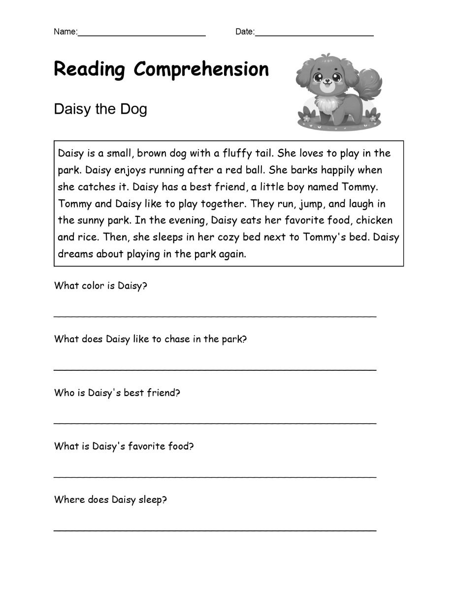 Printable Reading Comprehension Worksheets For Kids