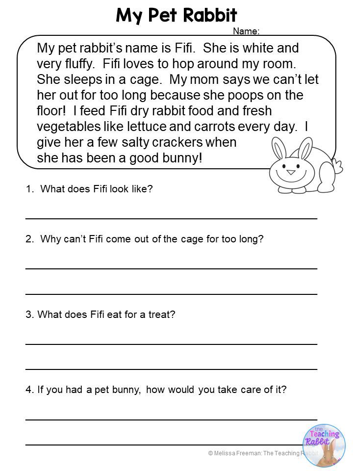 Reading Comprehension Passages 2nd Grade