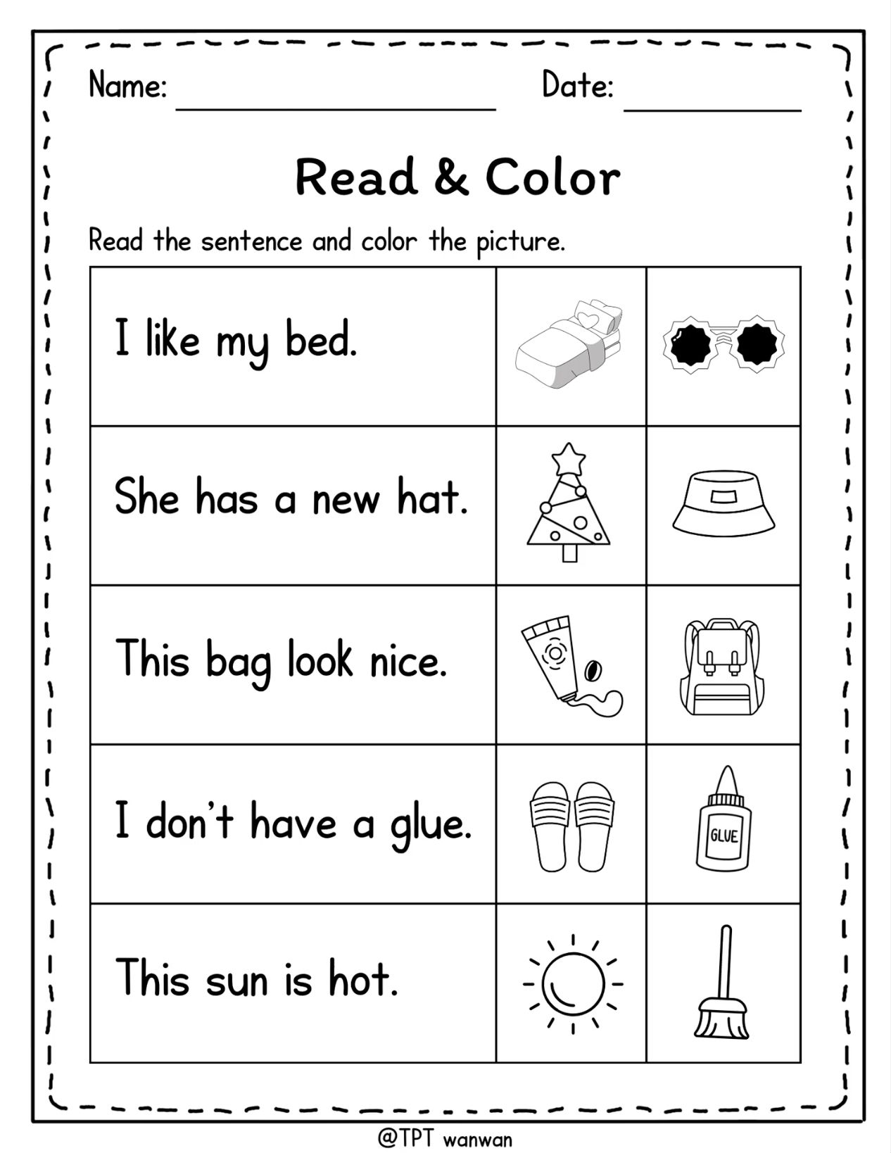 Reading Comprehension Worksheets - Grade 1 Kindergarten