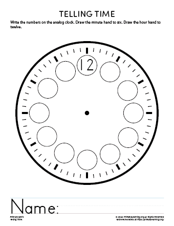 Telling Time - Label Hours