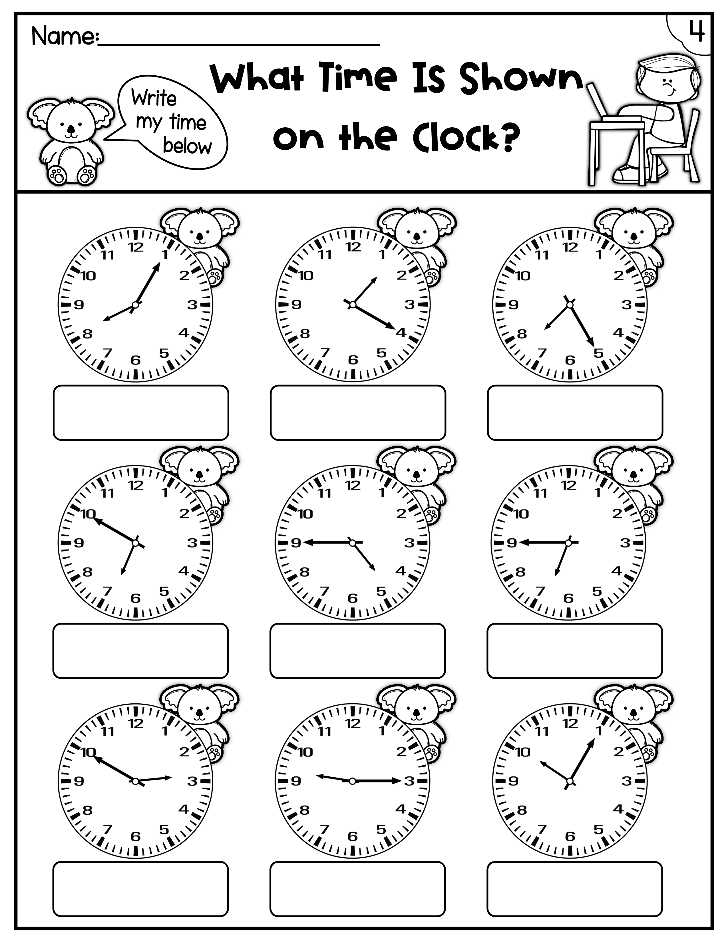 Telling Time to the Nearest 5 Minutes Worksheet