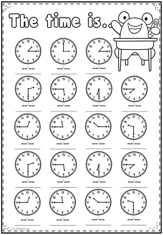 Telling time worksheets