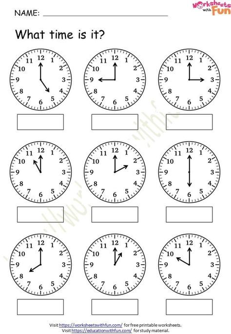 Telling time worksheets