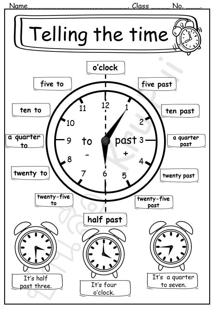 Telling time worksheets