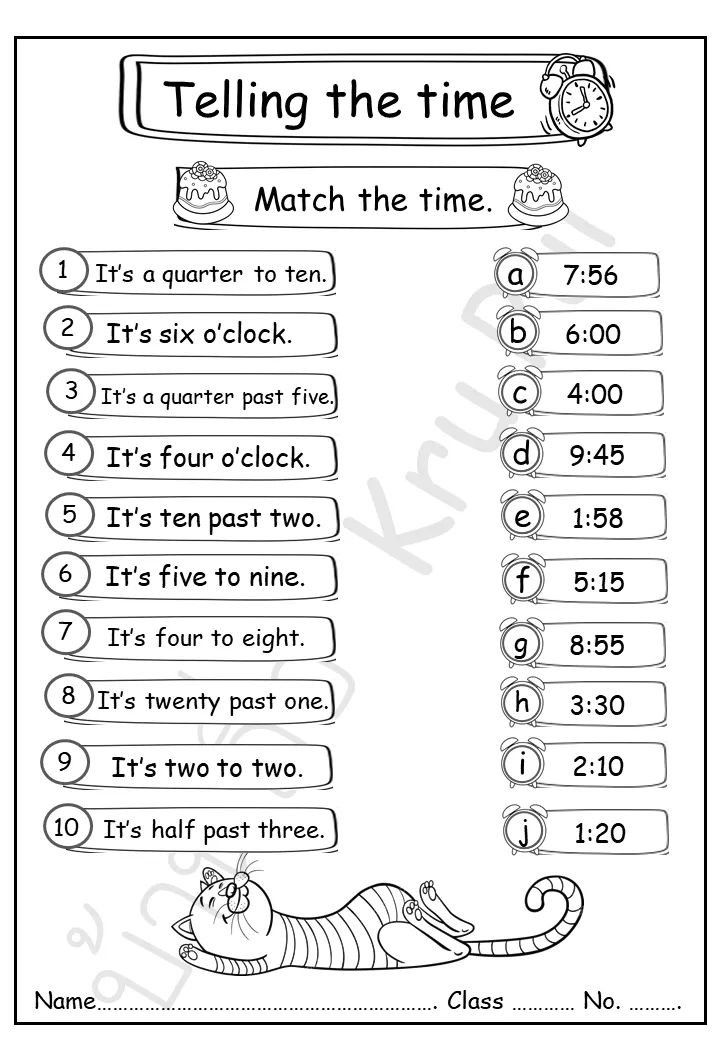 Telling time worksheets