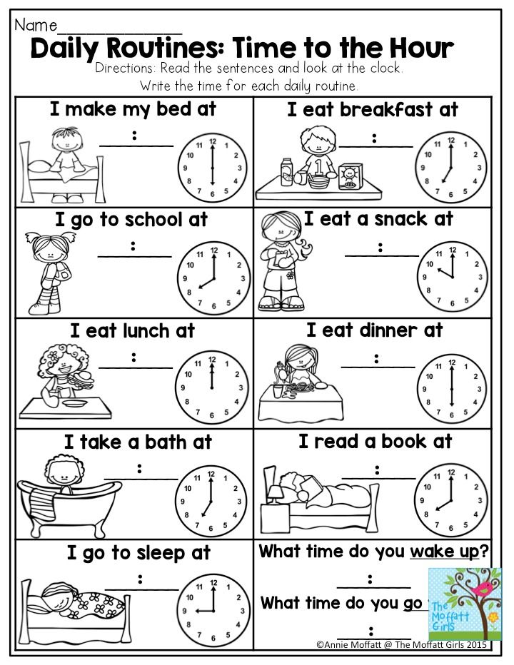 WORKSHEETS: Telling Time