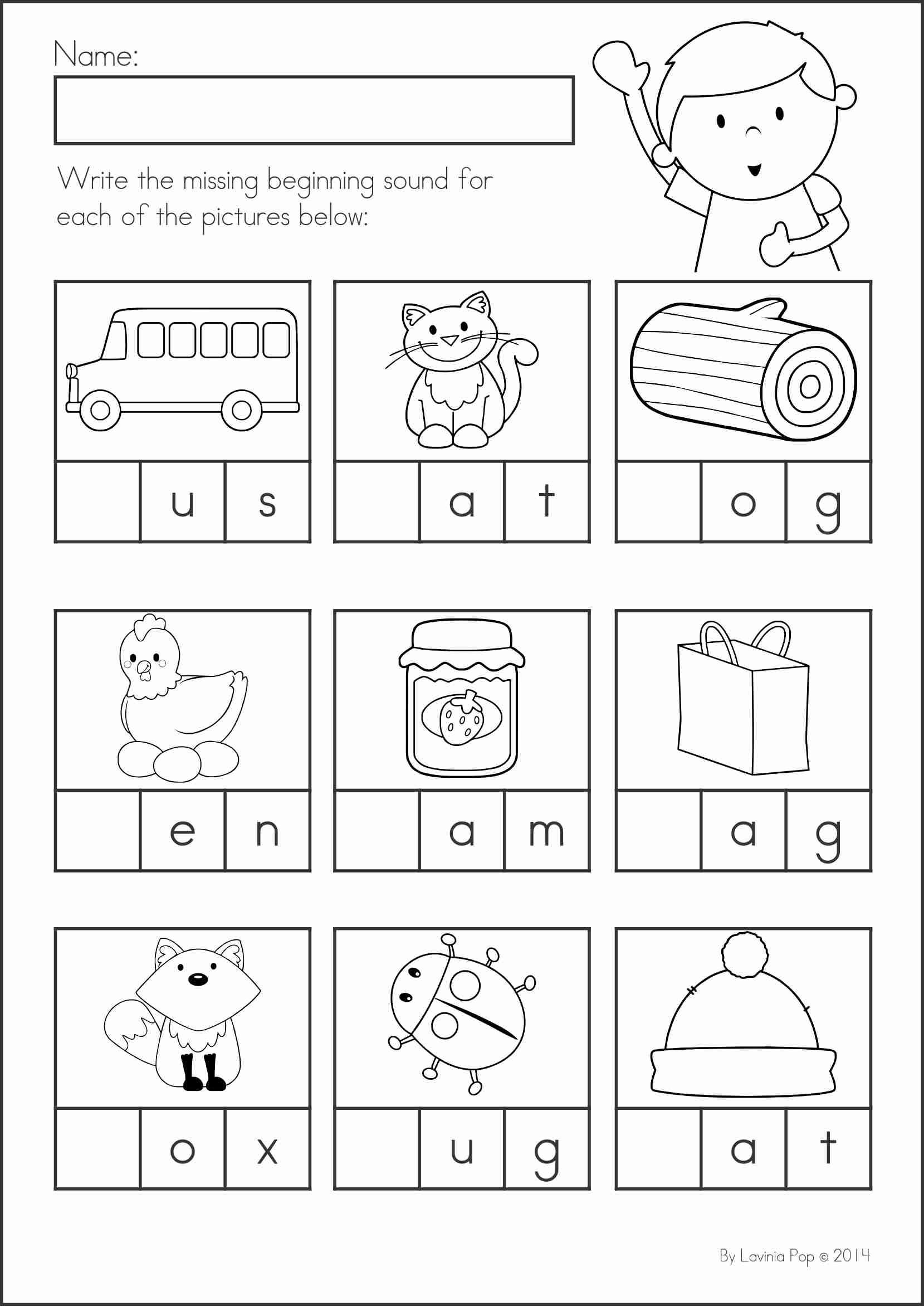 Write the Beginning Sound Worksheets