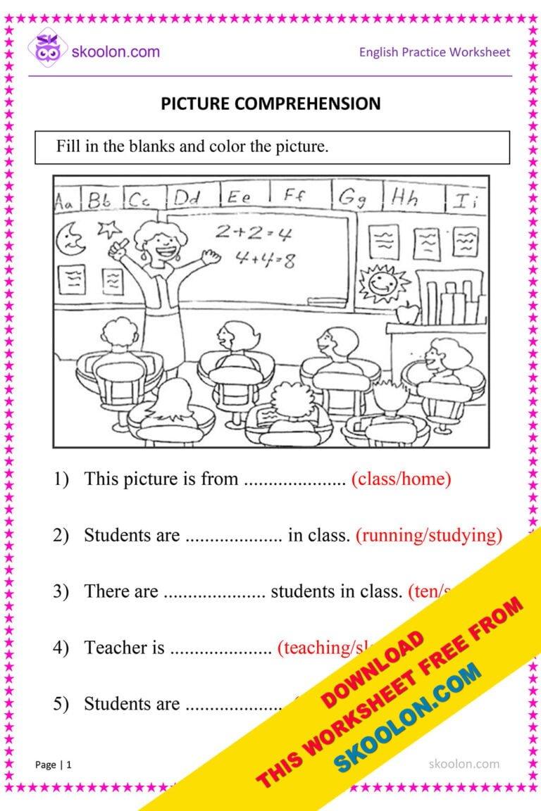 English worksheet for ukg Archives skooloncom