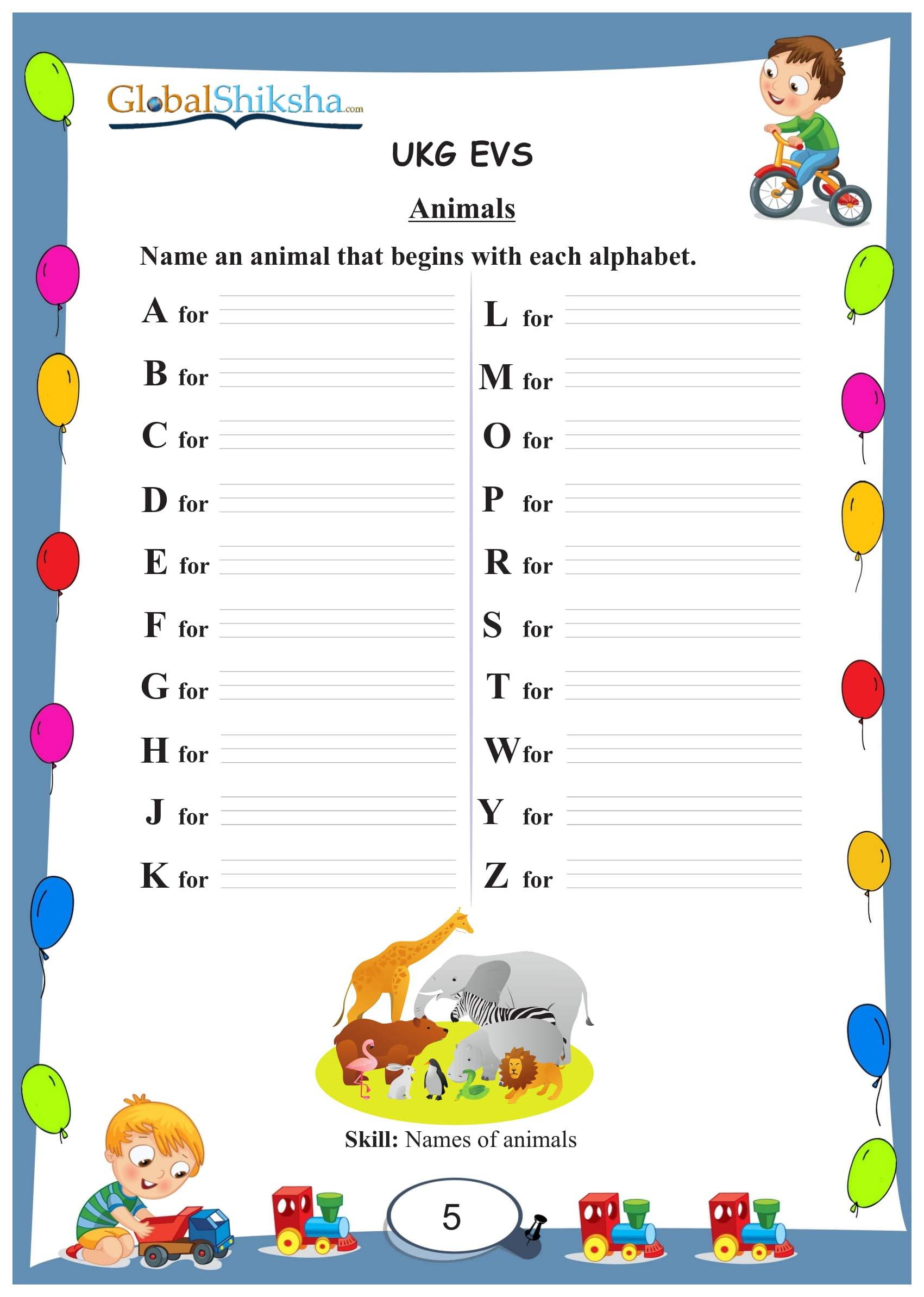 Ukg English Worksheets Online